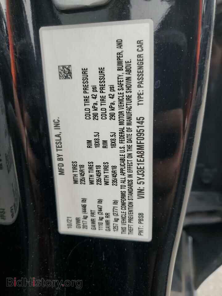 2021 TESLA MODEL 3 - VIN: 5YJ3E1EA8MF095145 - Photo 12