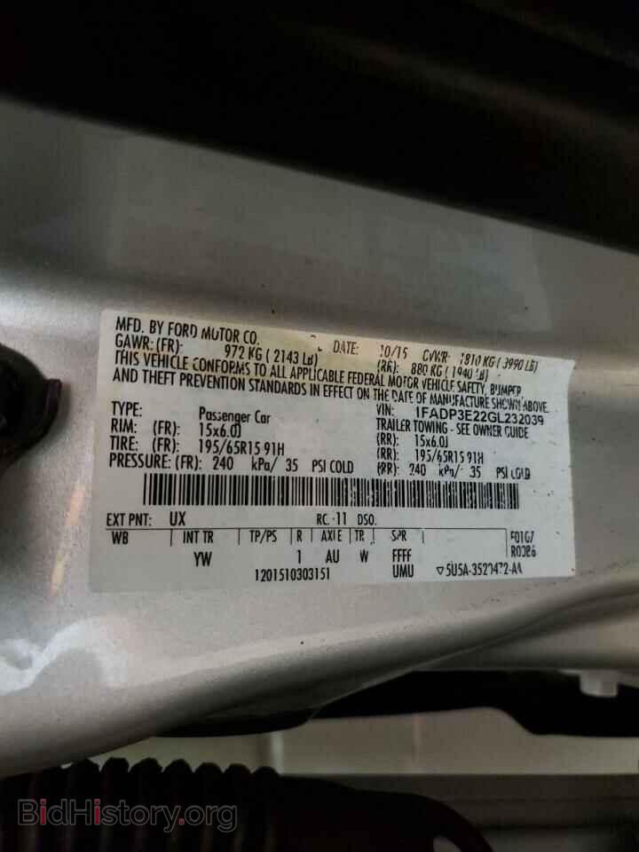 2016 FORD FOCUS - VIN: 1FADP3E22GL232039 - Фото 12