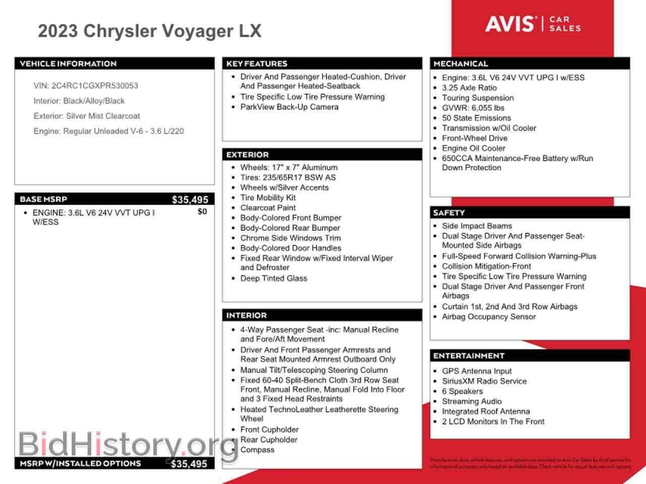 2023 CHRYSLER MINIVAN - VIN: 2C4RC1CGXPR530053 - Фото 12