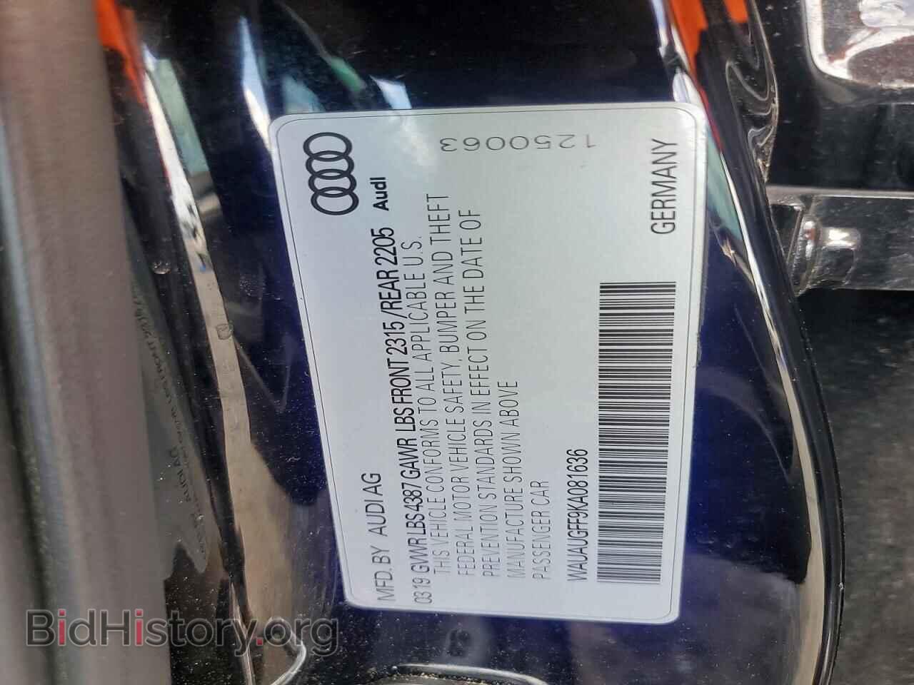 2019 AUDI A3 - VIN: WAUAUGFF9KA081636 - Photo 12