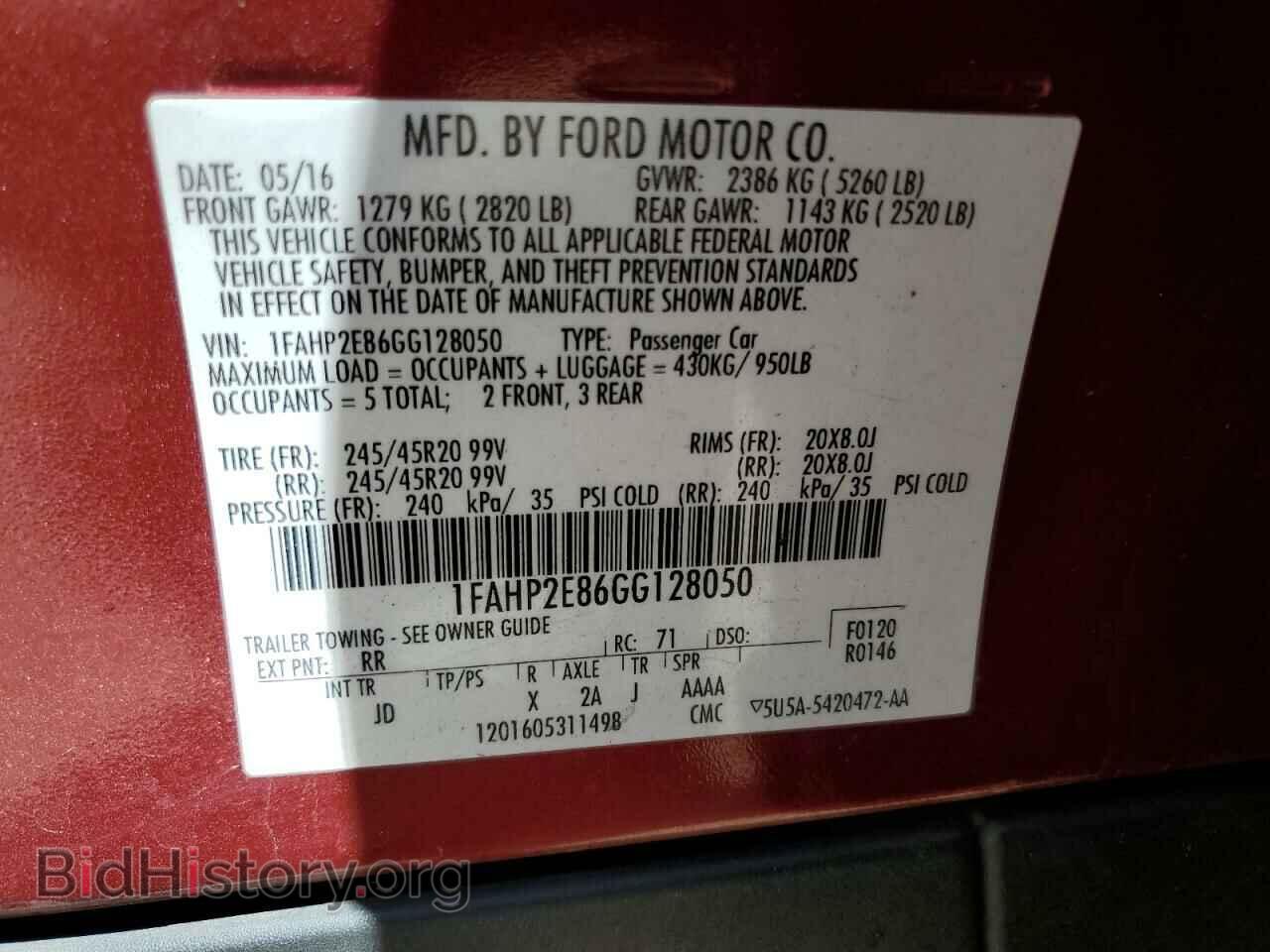 2016 FORD TAURUS - VIN: 1FAHP2E86GG128050 - Photo 12