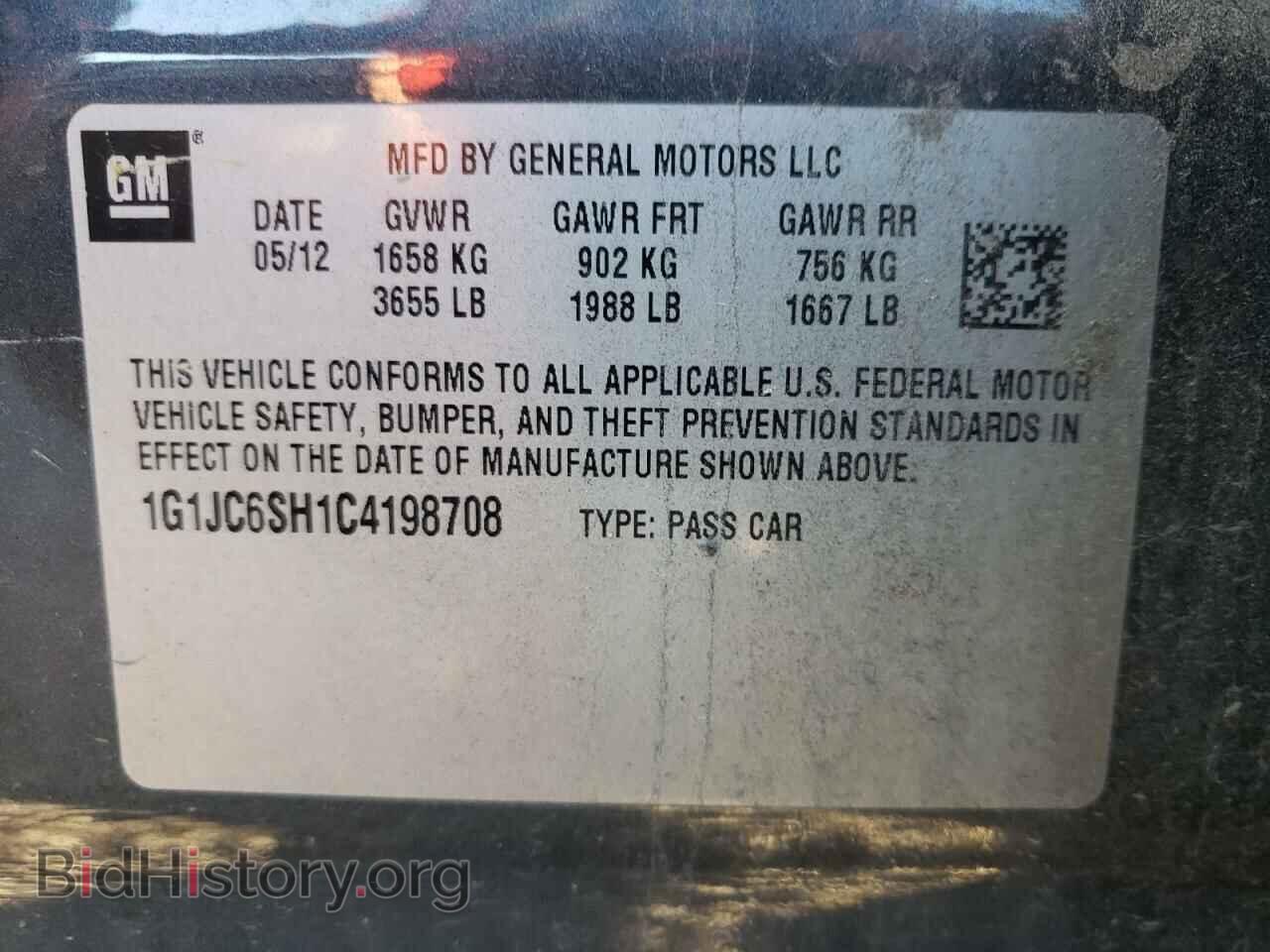 2012 CHEVROLET SONIC - VIN: 1G1JC6SH1C4198708 - Фото 10