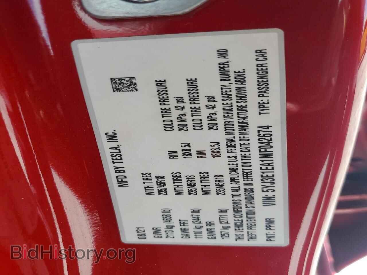 2021 TESLA MODEL 3 - VIN: 5YJ3E1EA1MF042674 - Photo 13