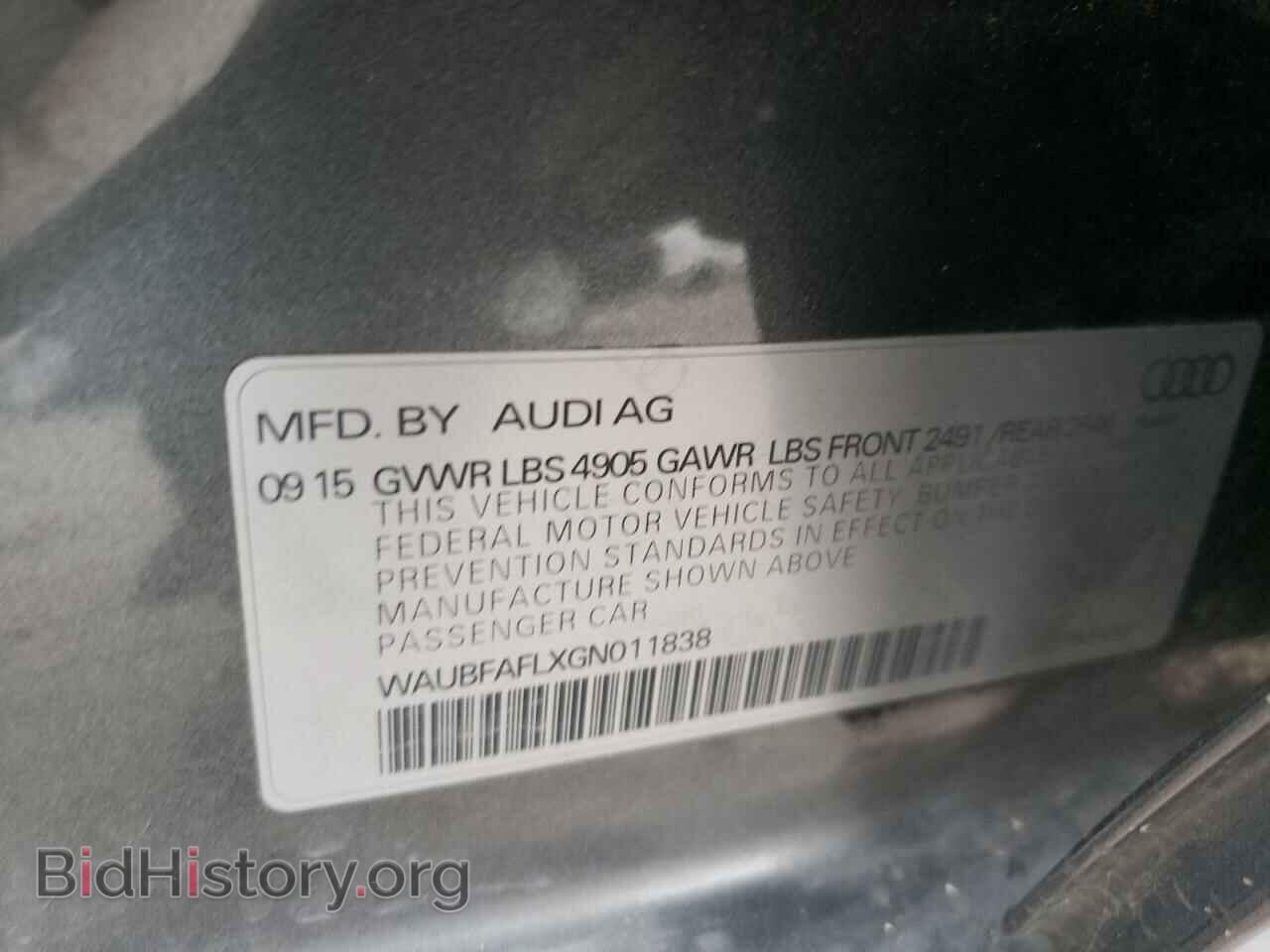 2016 AUDI A4 - VIN: WAUBFAFLXGN011838 - Фото 13