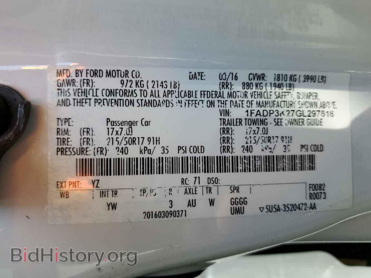 2016 FORD FOCUS - VIN: 1FADP3K27GL297618 - Фото 12