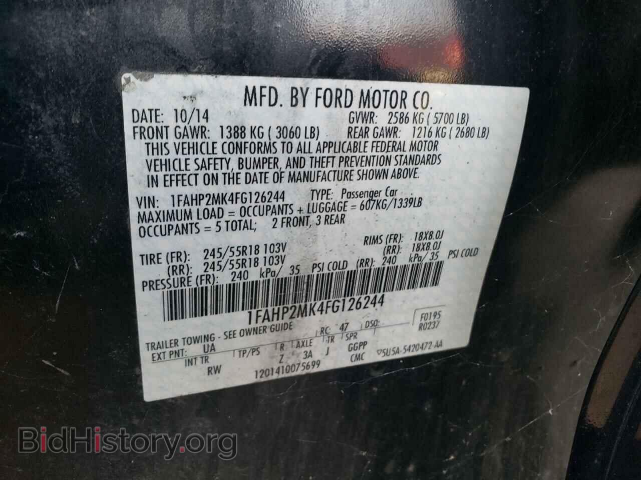 2015 FORD TAURUS - VIN: 1FAHP2MK4FG126244 - Фото 10