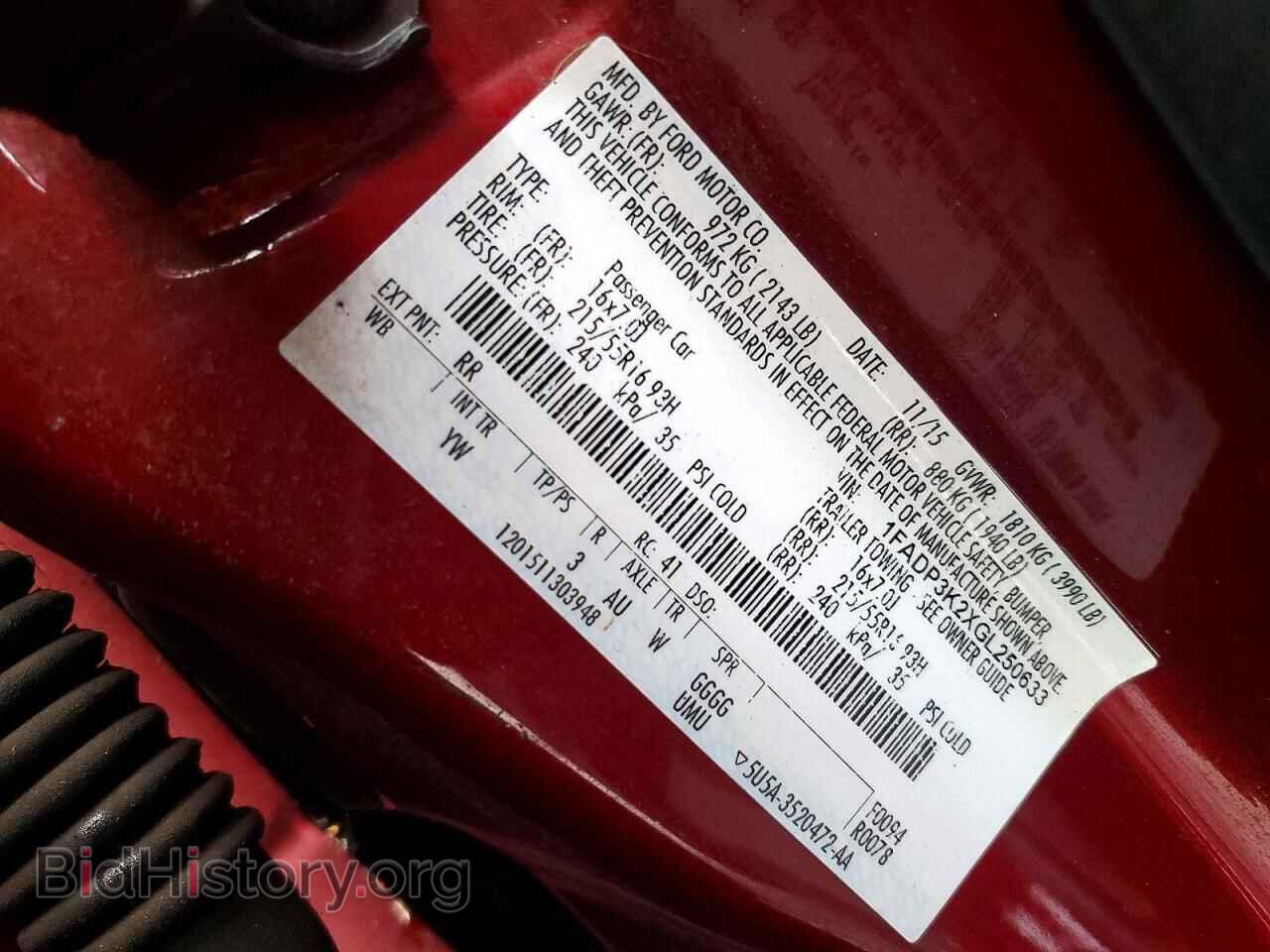 2016 FORD FOCUS - VIN: 1FADP3K2XGL250633 - Фото 12