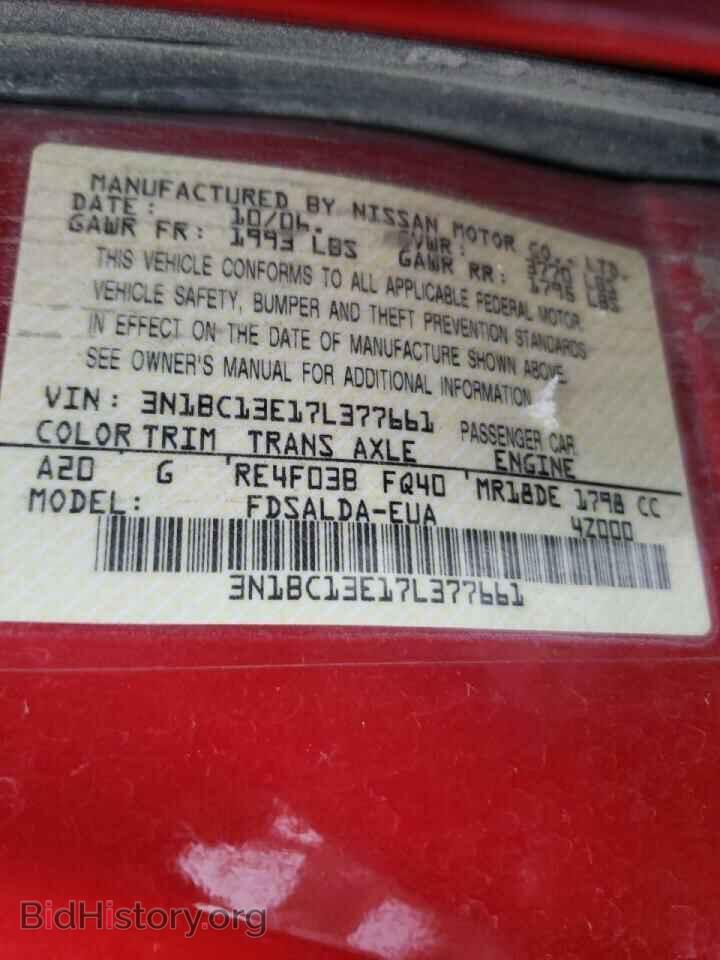 2007 NISSAN VERSA - VIN: 3N1BC13E17L377661 - Фото 10