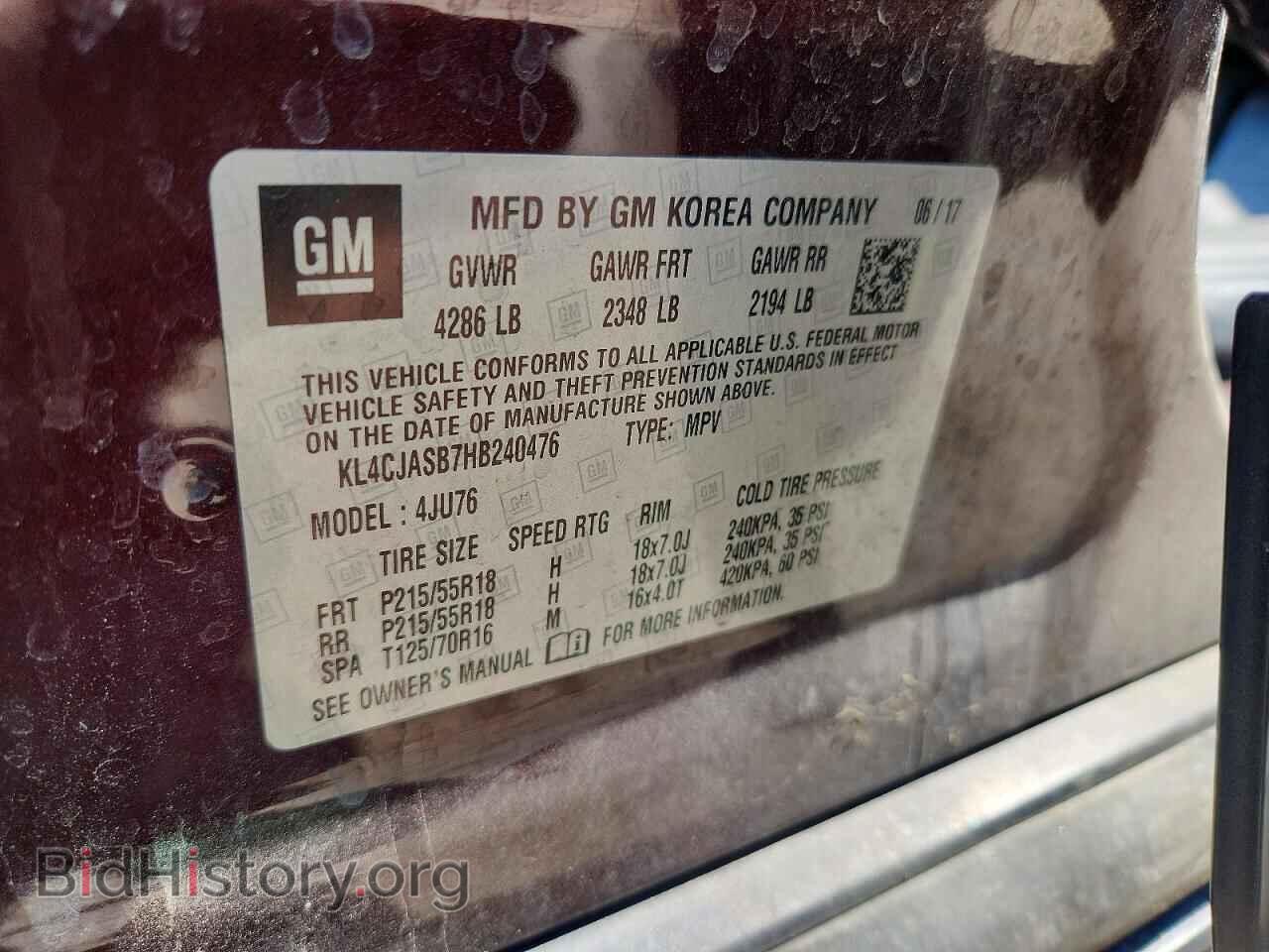 2017 BUICK ENCORE - VIN: KL4CJASB7HB240476 - Фото 13