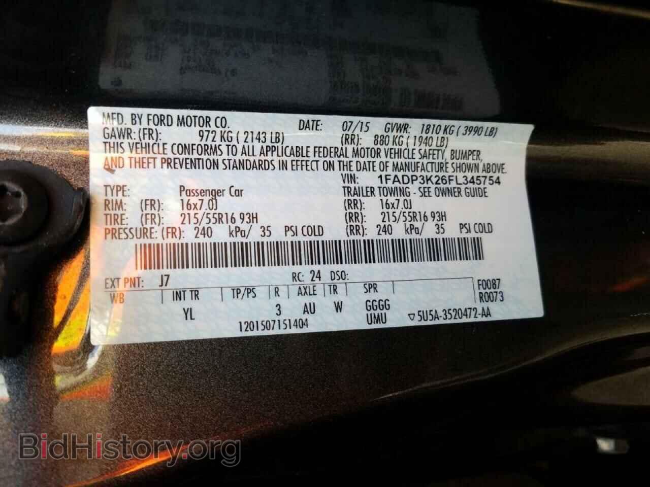 2015 FORD FOCUS - VIN: 1FADP3K26FL345754 - Фото 10