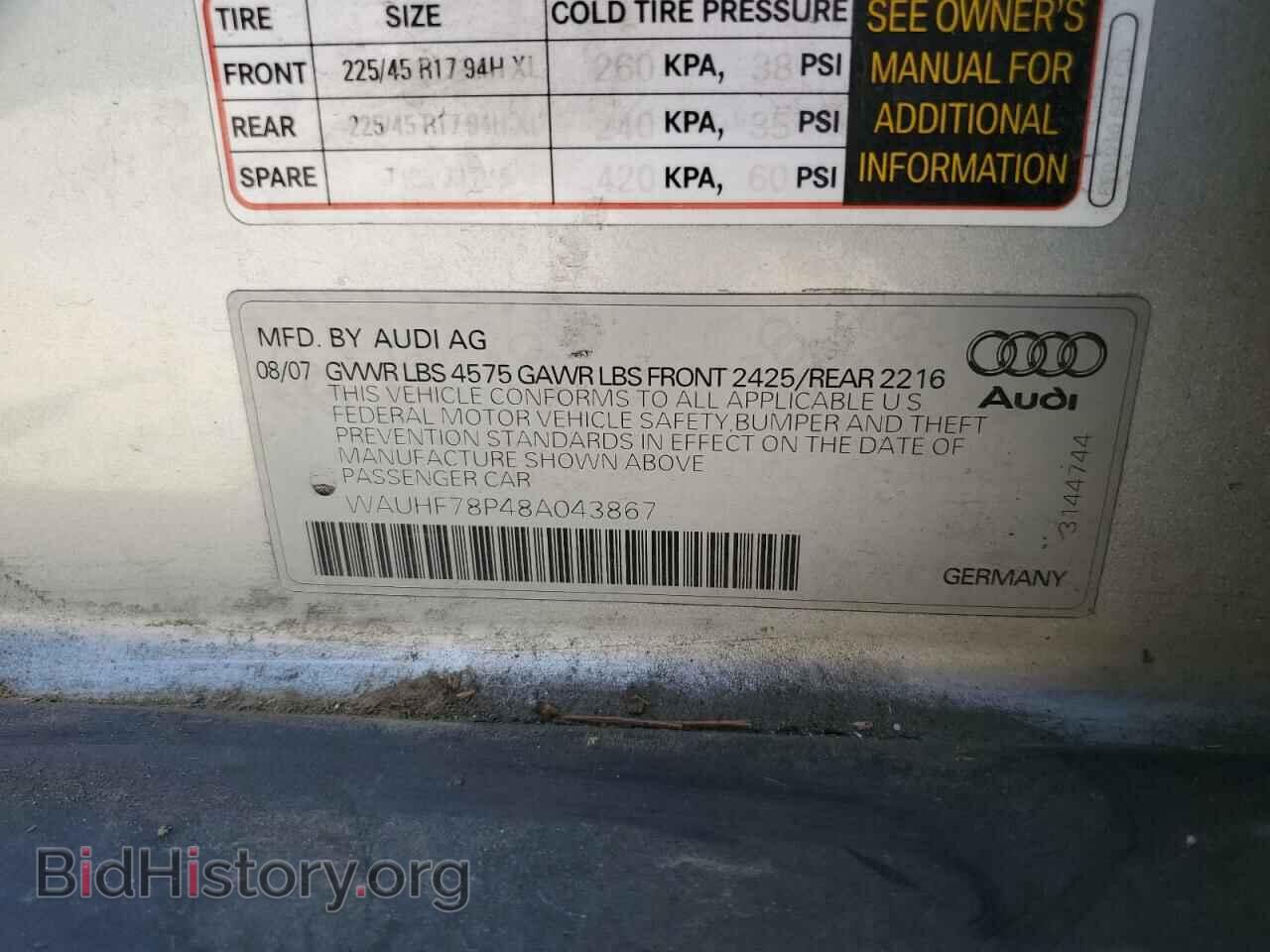2008 AUDI A3 - VIN: WAUHF78P48A043867 - Photo 12