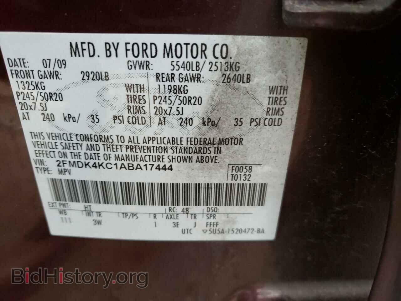 2010 FORD EDGE - VIN: 2FMDK4KC1ABA17444 - Фото 13