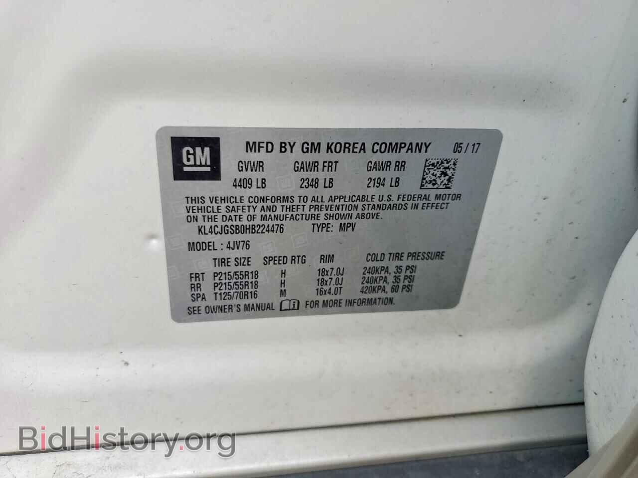 2017 BUICK ENCORE - VIN: KL4CJGSB0HB224476 - Photo 13