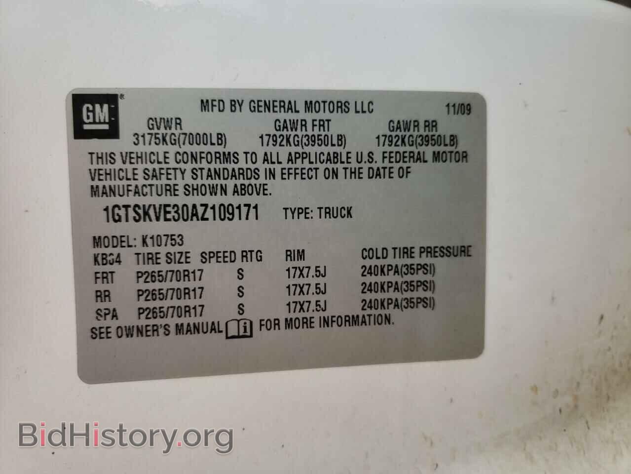 2010 GMC SIERRA - VIN: 1GTSKVE30AZ109171 - Фото 10