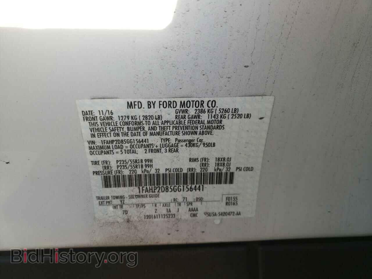 2016 FORD TAURUS - VIN: 1FAHP2D85GG156441 - Фото 10