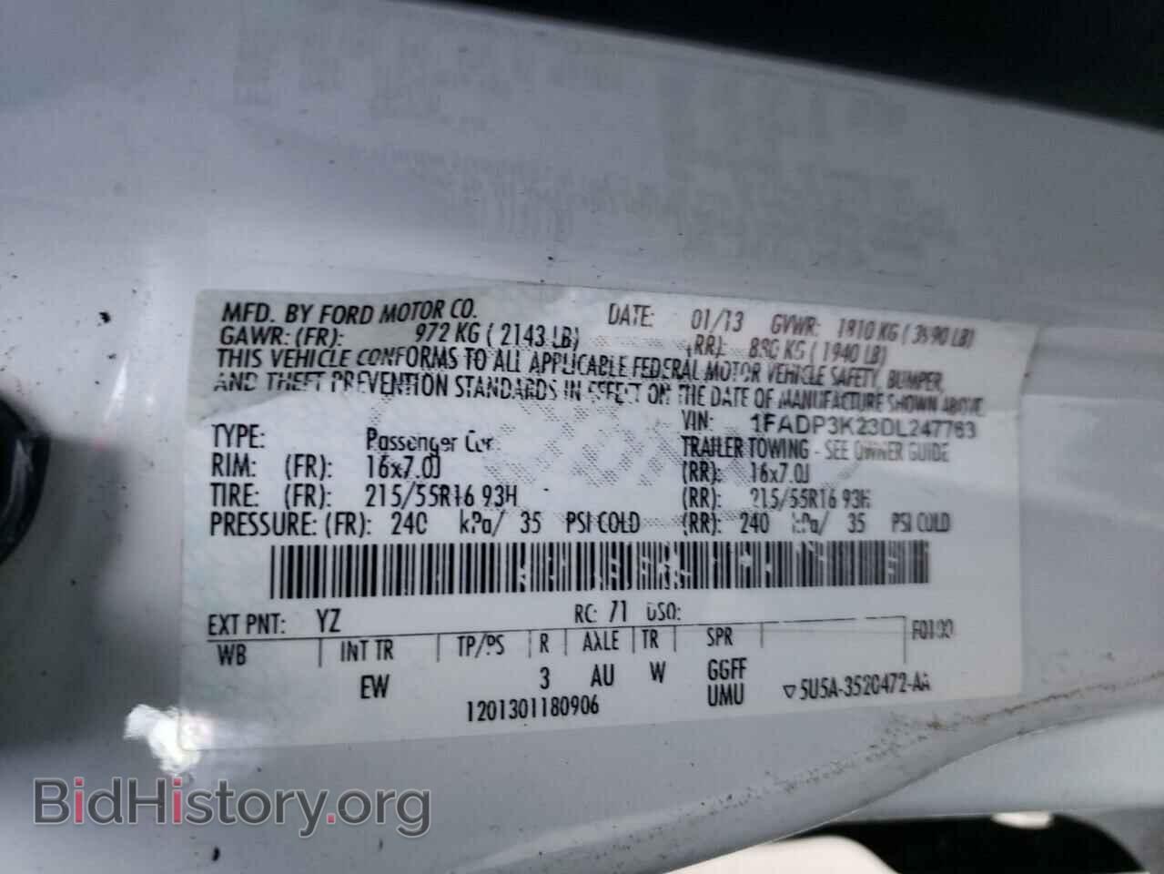 2013 FORD FOCUS - VIN: 1FADP3K23DL247763 - Фото 10