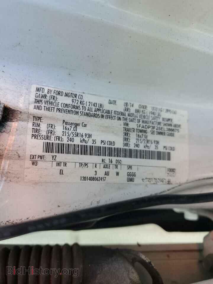 2014 FORD FOCUS - VIN: 1FADP3F25EL386675 - Фото 12