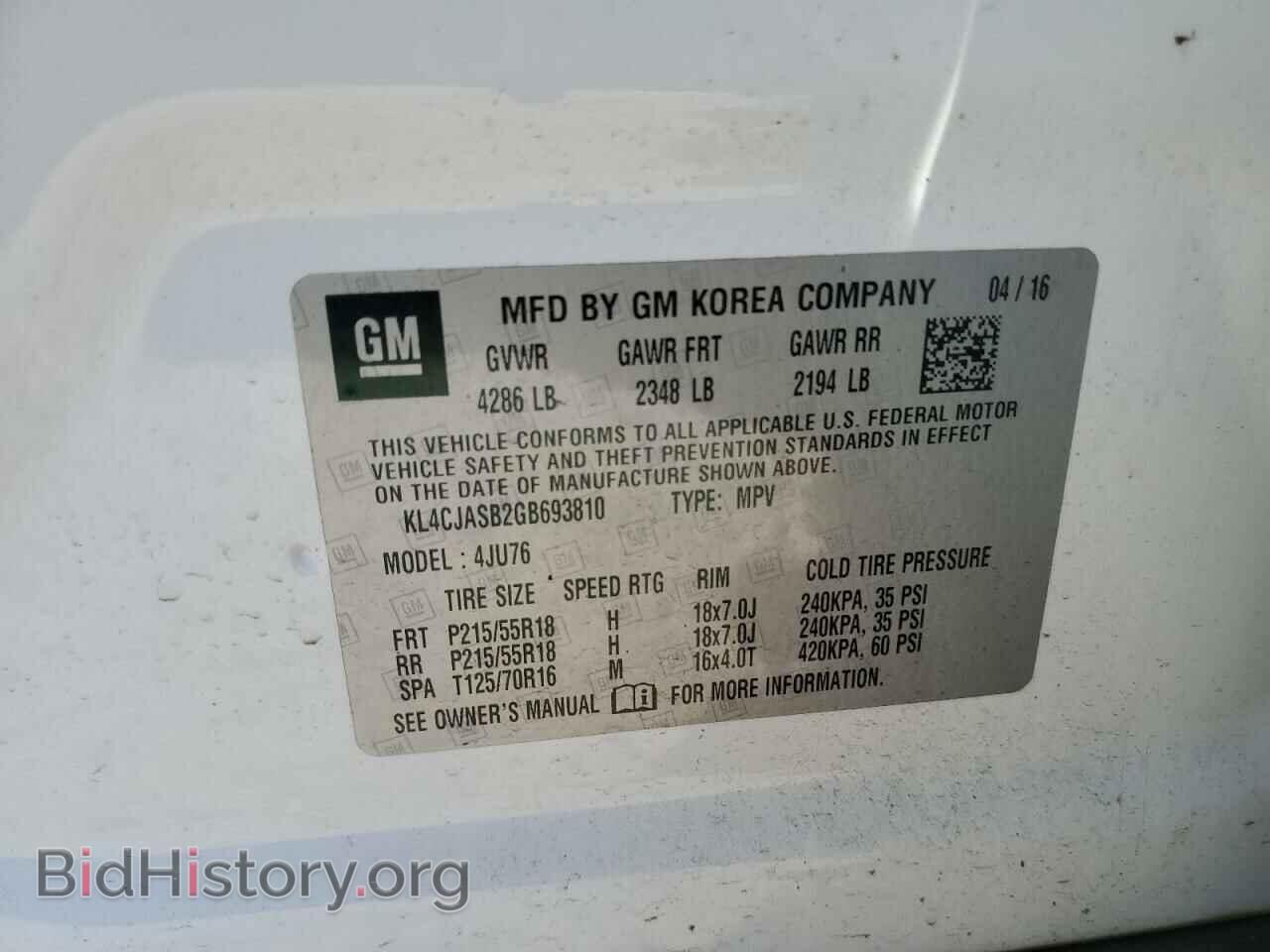 2016 BUICK ENCORE - VIN: KL4CJASB2GB693810 - Photo 13