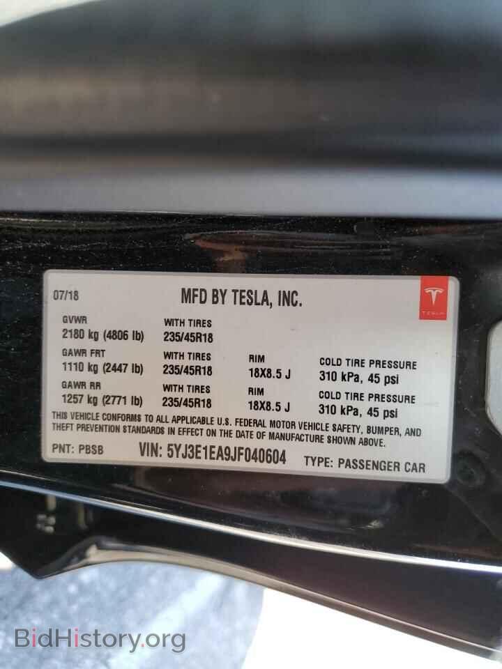 2018 TESLA MODEL 3 - VIN: 5YJ3E1EA9JF040604 - Photo 13