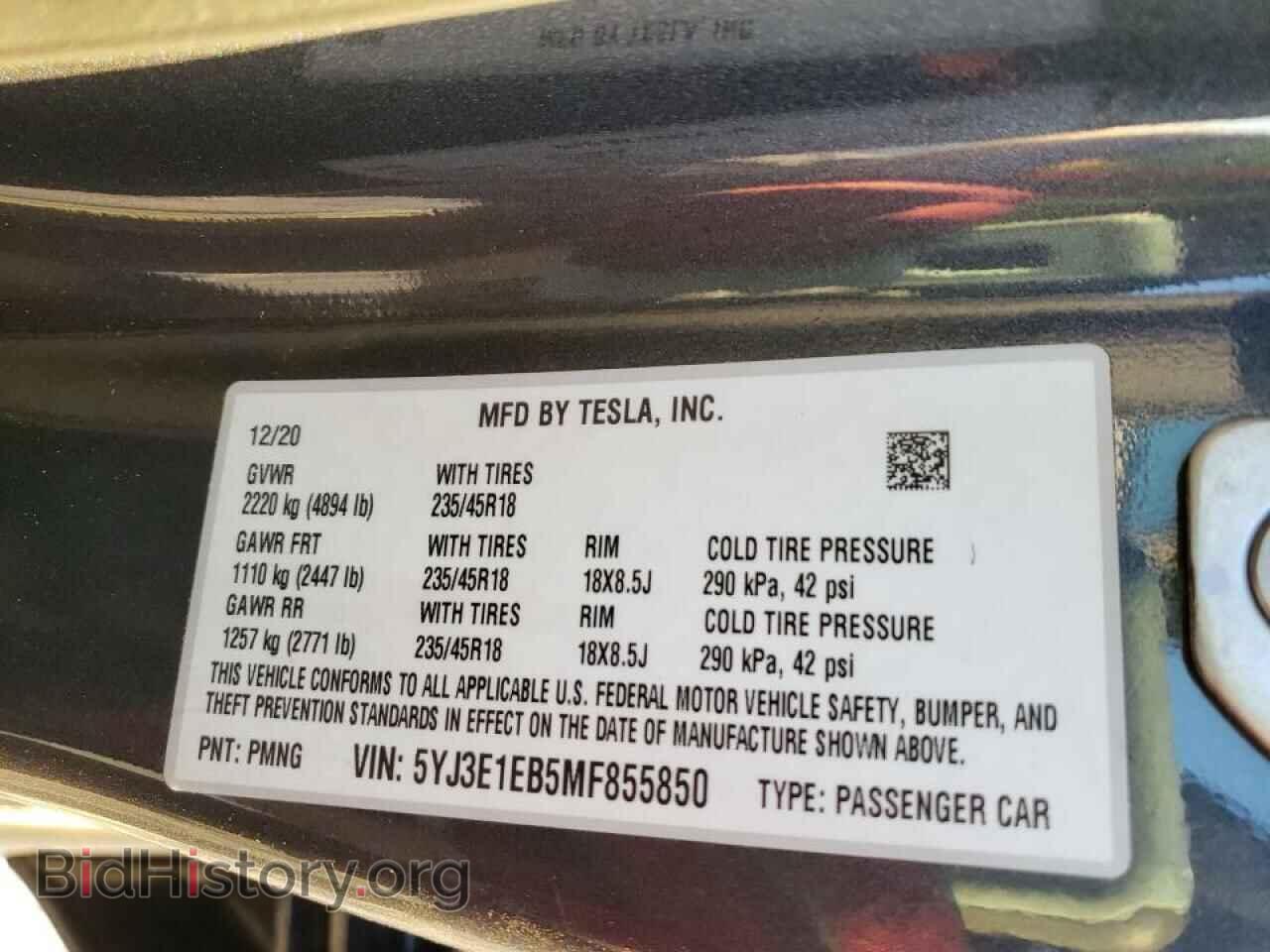 2021 TESLA MODEL 3 - VIN: 5YJ3E1EB5MF855850 - Photo 10