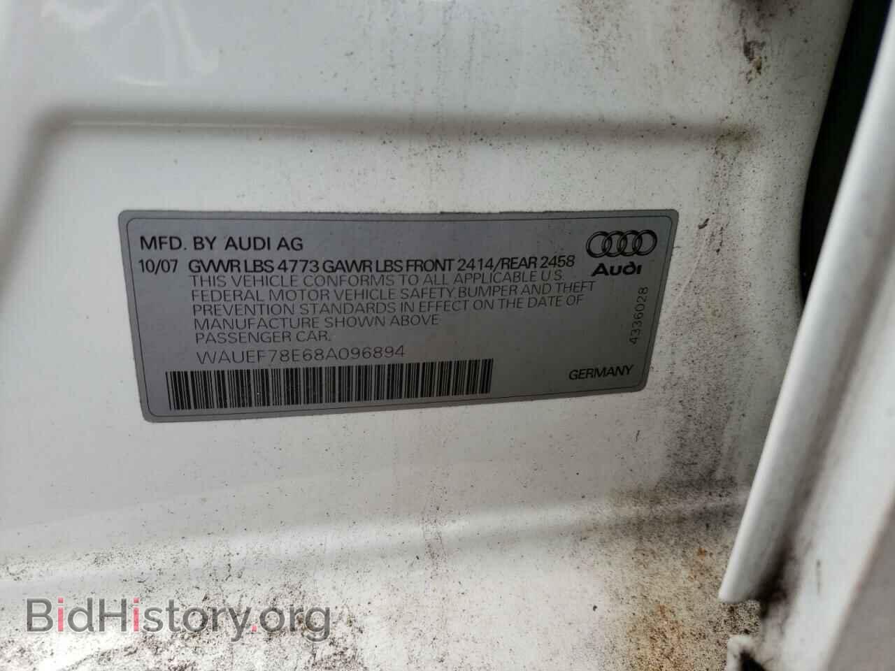 2008 AUDI A4 - VIN: WAUEF78E68A096894 - Фото 12