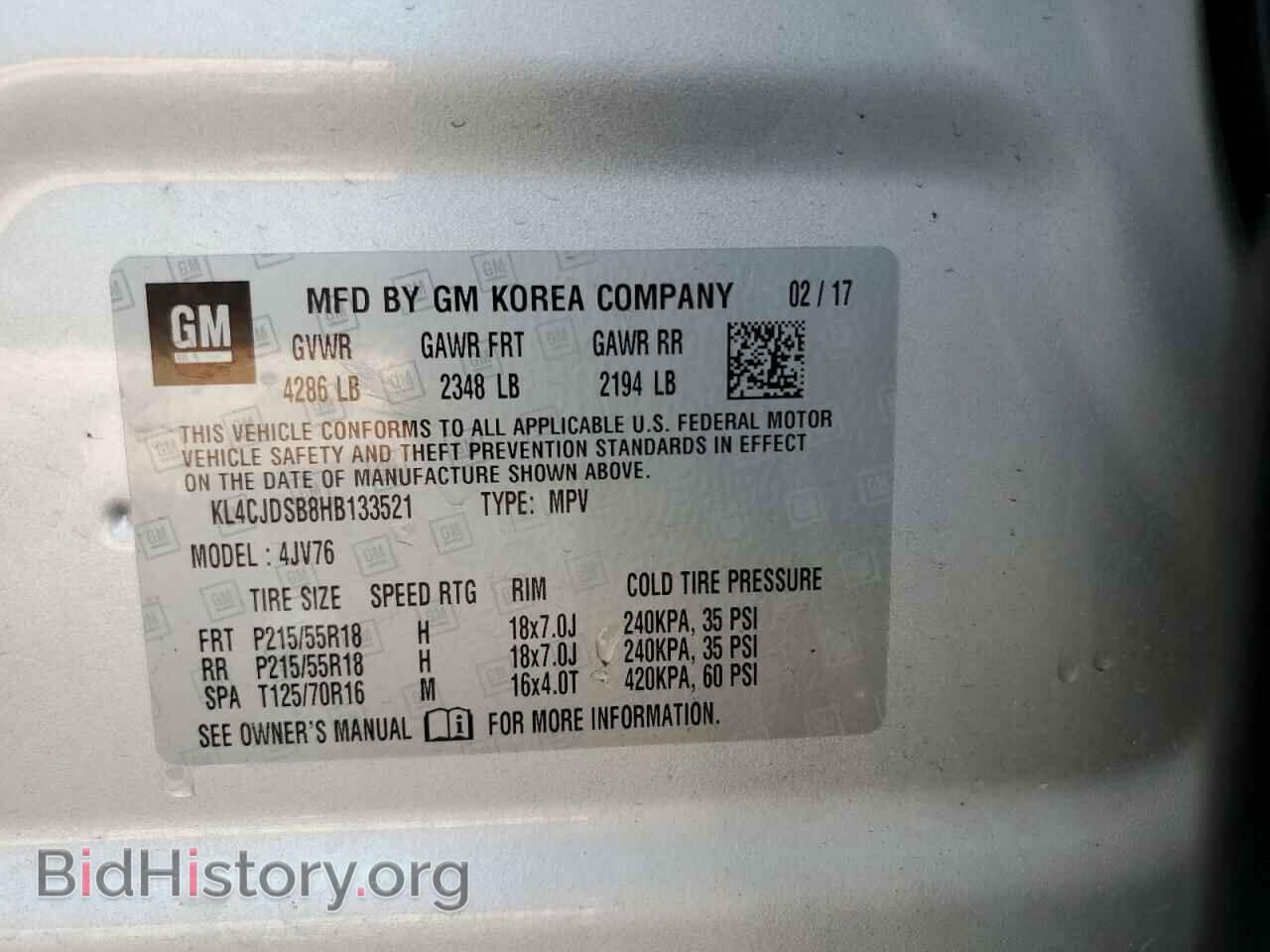 2017 BUICK ENCORE - VIN: KL4CJDSB8HB133521 - Photo 14