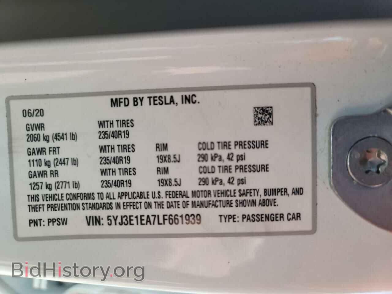 2020 TESLA MODEL 3 - VIN: 5YJ3E1EA7LF661939 - Фото 10