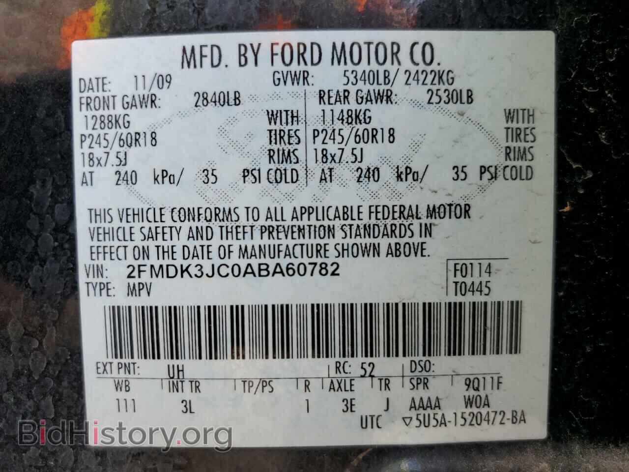 2010 FORD EDGE - VIN: 2FMDK3JC0ABA60782 - Фото 13