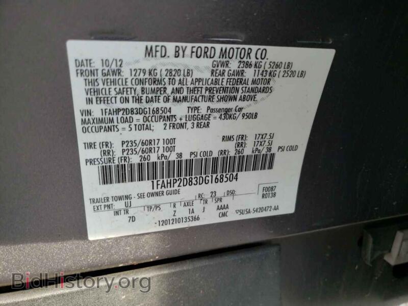 2013 Ford TAURUS (VIN 1FAHP2D83DG168504) — photo 10 of 10