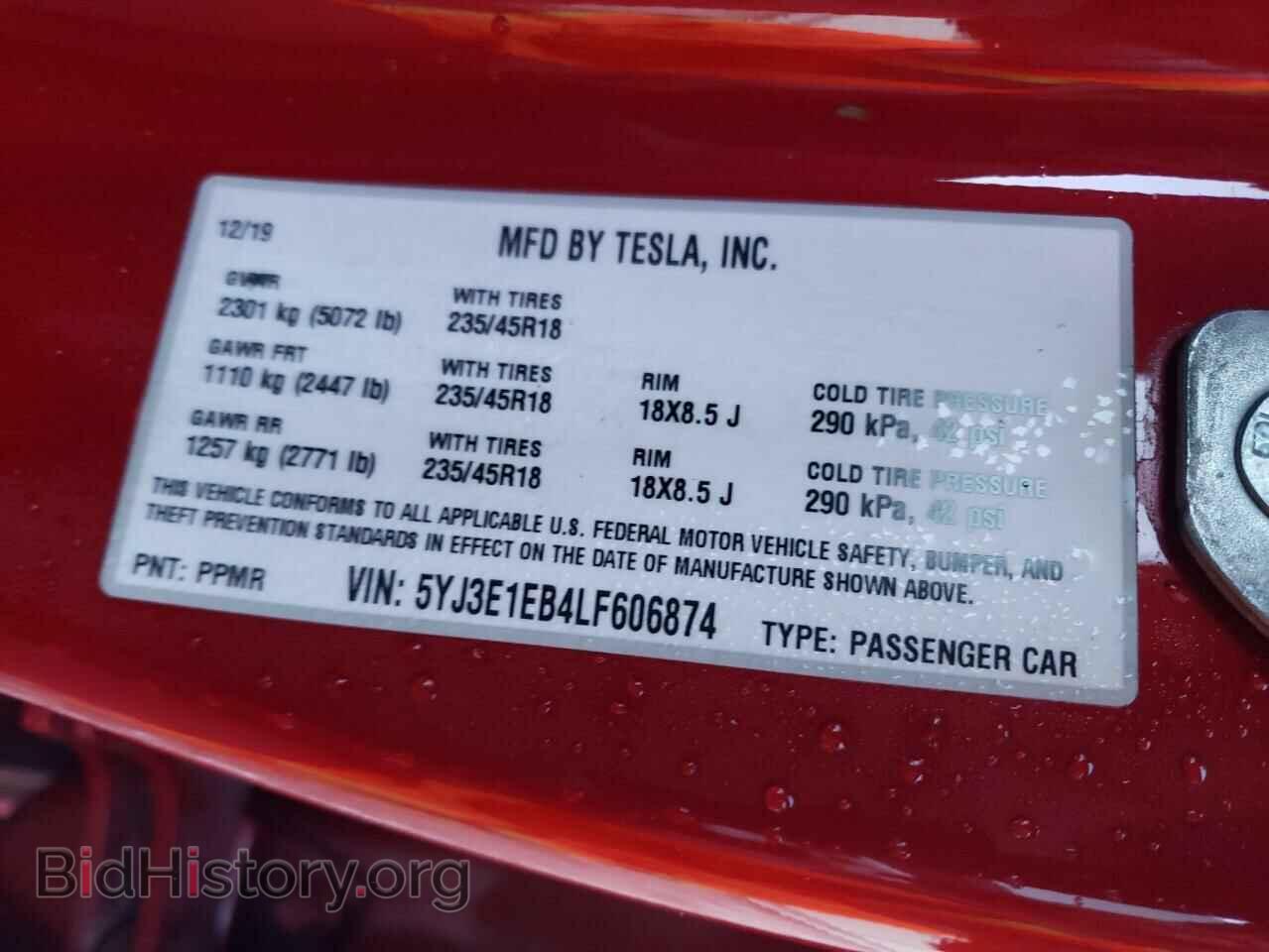 2020 TESLA MODEL 3 - VIN: 5YJ3E1EB4LF606874 - Фото 10