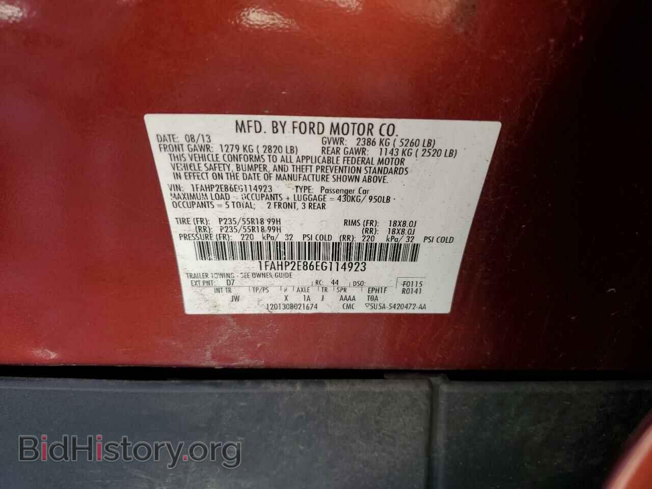 2014 FORD TAURUS - VIN: 1FAHP2E86EG114923 - Photo 12
