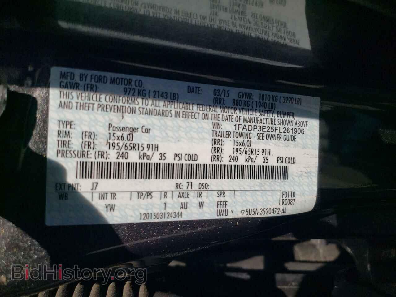 2015 FORD FOCUS - VIN: 1FADP3E25FL261906 - Фото 12