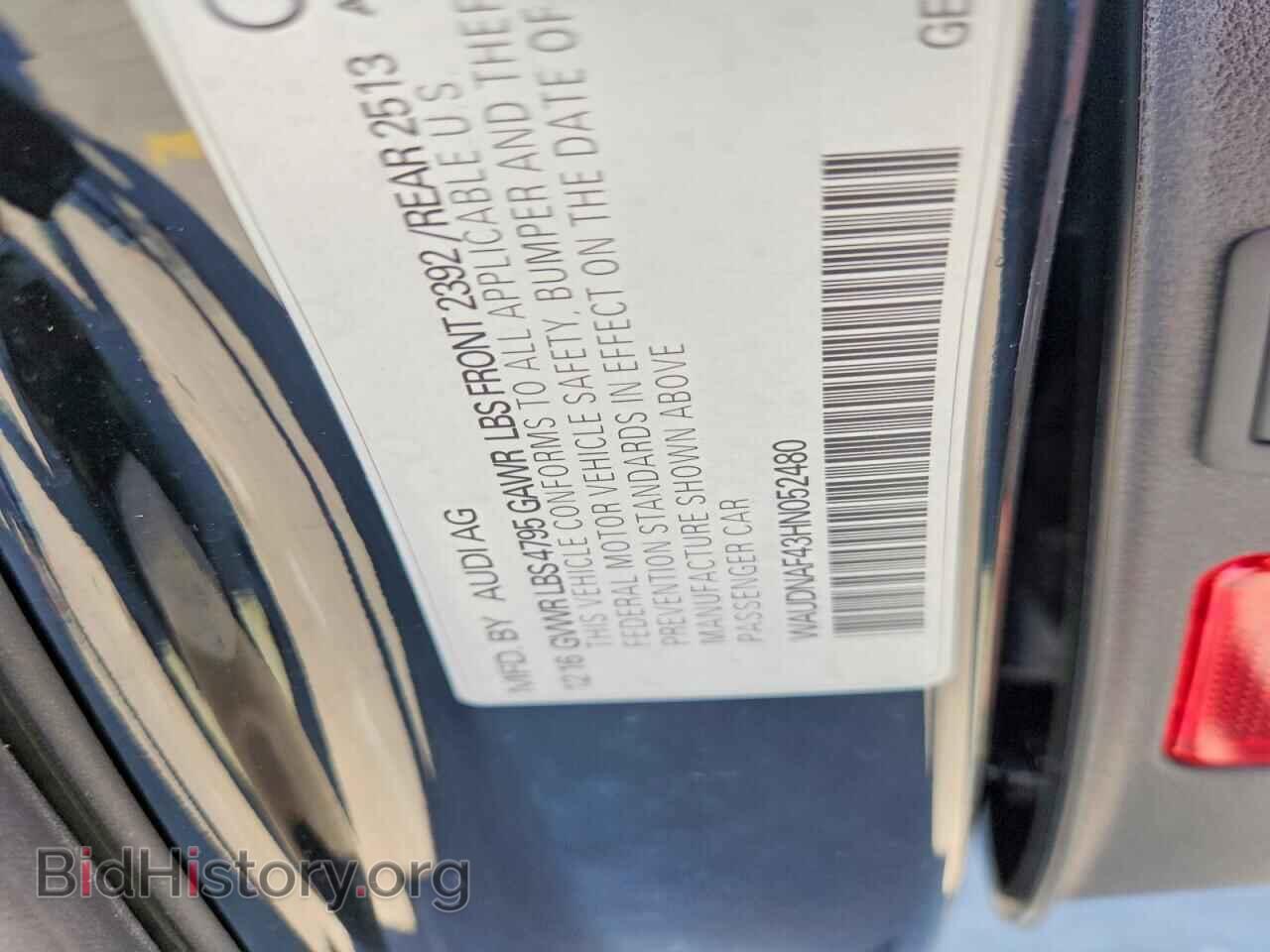 2017 AUDI A4 - VIN: WAUDNAF43HN052480 - Photo 12