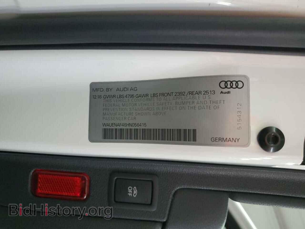 2017 AUDI A4 - VIN: WAUENAF46HN056415 - Фото 12