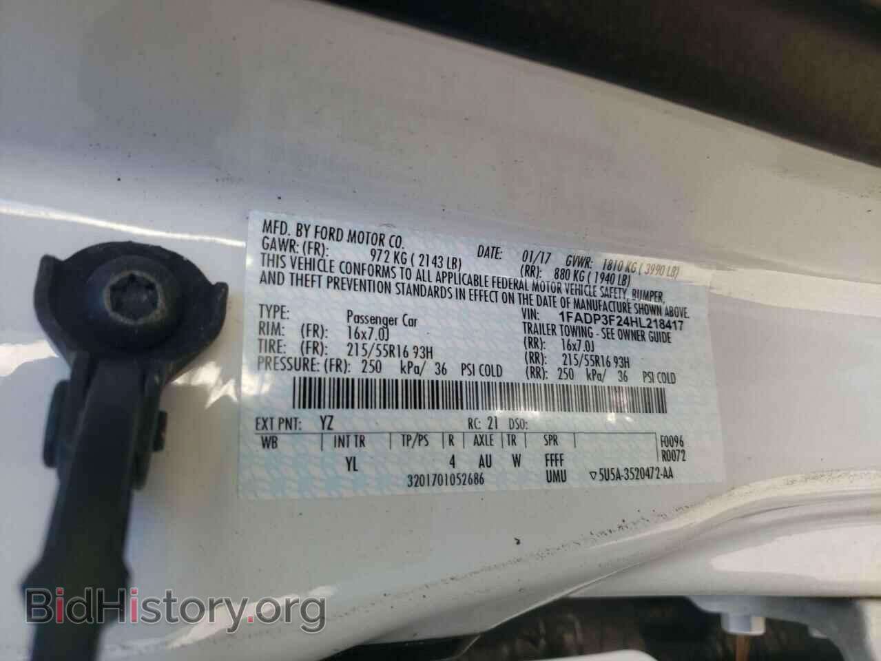 2017 FORD FOCUS - VIN: 1FADP3F24HL218417 - Фото 10
