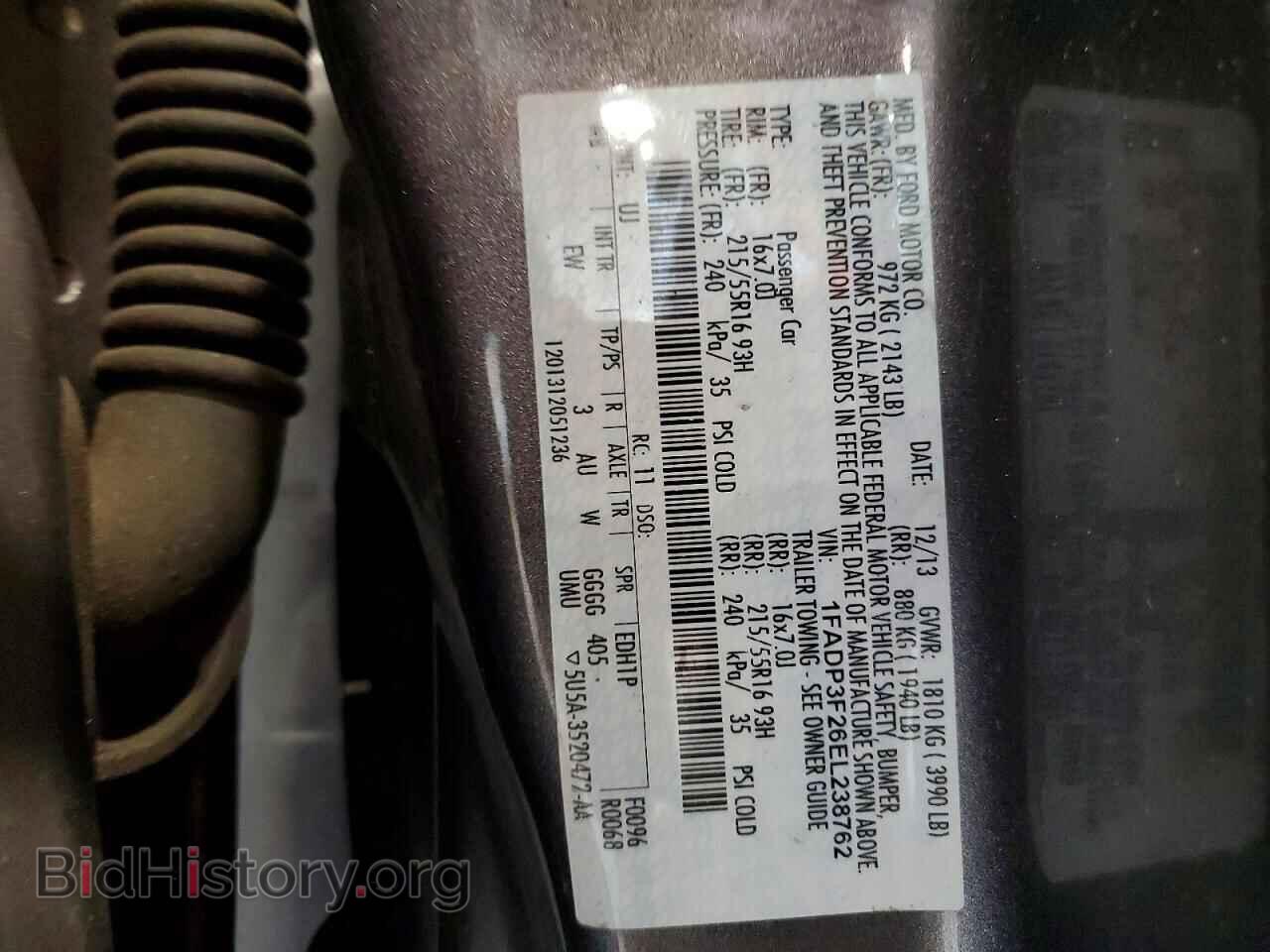 2014 FORD FOCUS - VIN: 1FADP3F26EL238762 - Фото 12