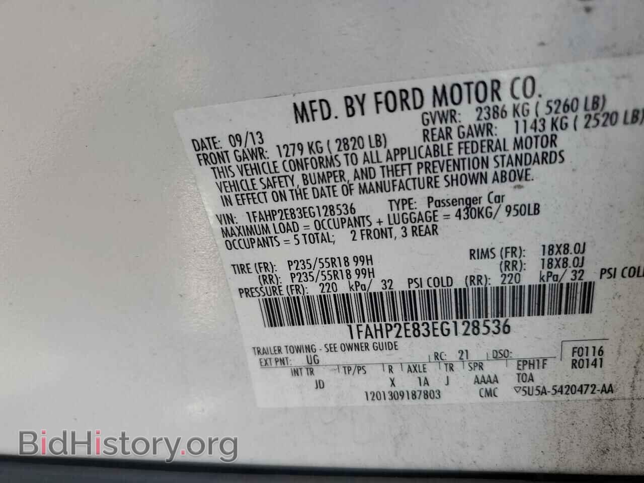 2014 FORD TAURUS - VIN: 1FAHP2E83EG128536 - Photo 13