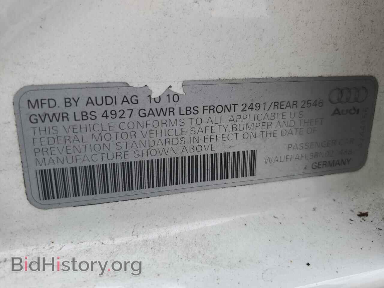2011 AUDI A4 - VIN: WAUFFAFL9BN027488 - Photo 12