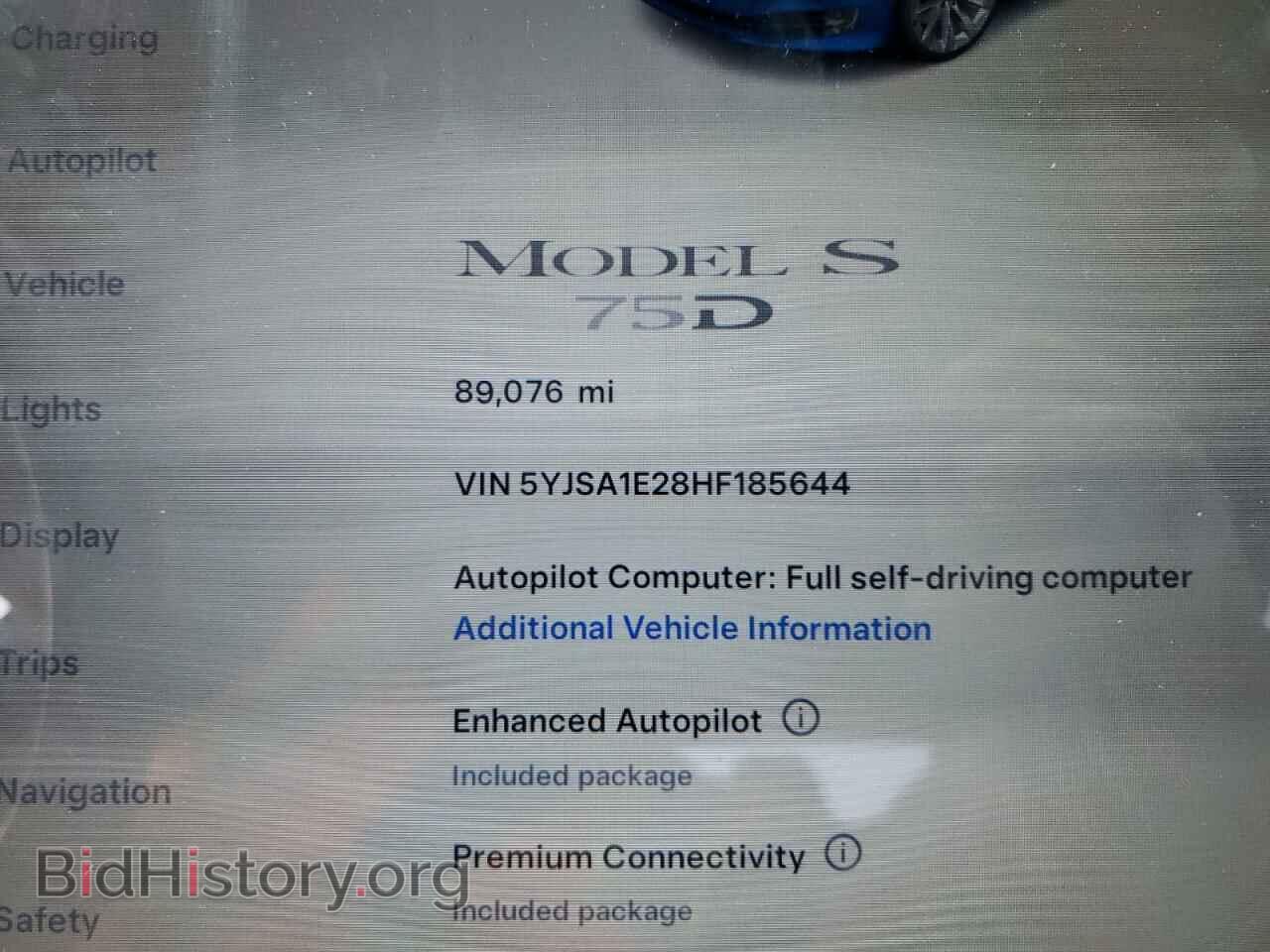 2017 TESLA MODEL S - VIN: 5YJSA1E28HF185644 - Photo 9