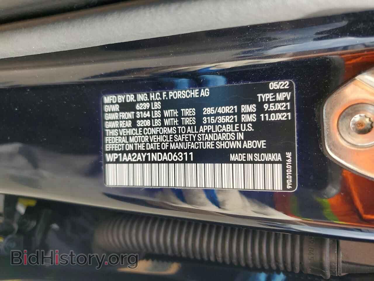 2022 PORSCHE CAYENNE - VIN: WP1AA2AY1NDA06311 - Photo 14