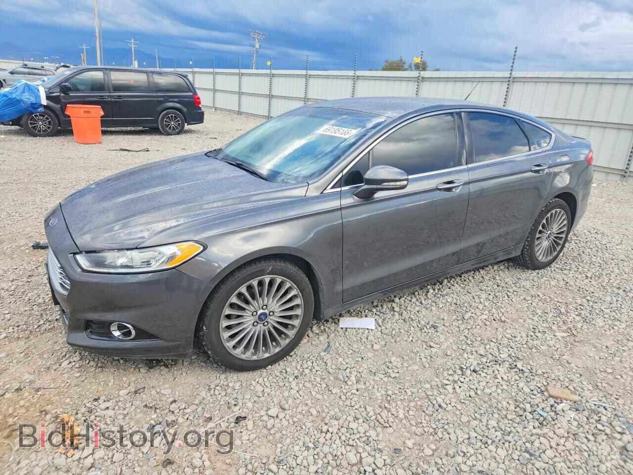 2016 Ford FUSION Titanium (VIN 3FA6P0D92GR240567) — photo 1 of 14, Copart, damage: front end