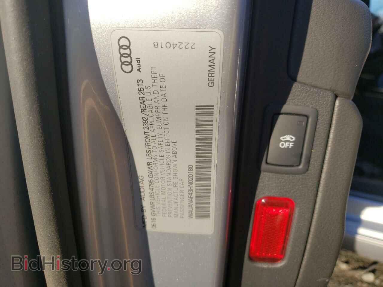 2017 AUDI A4 - VIN: WAUANAF43HN020180 - Photo 10