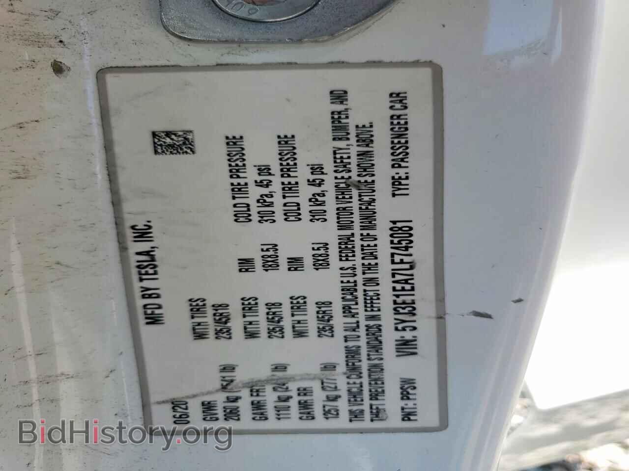 2020 TESLA MODEL 3 - VIN: 5YJ3E1EA7LF745081 - Photo 12