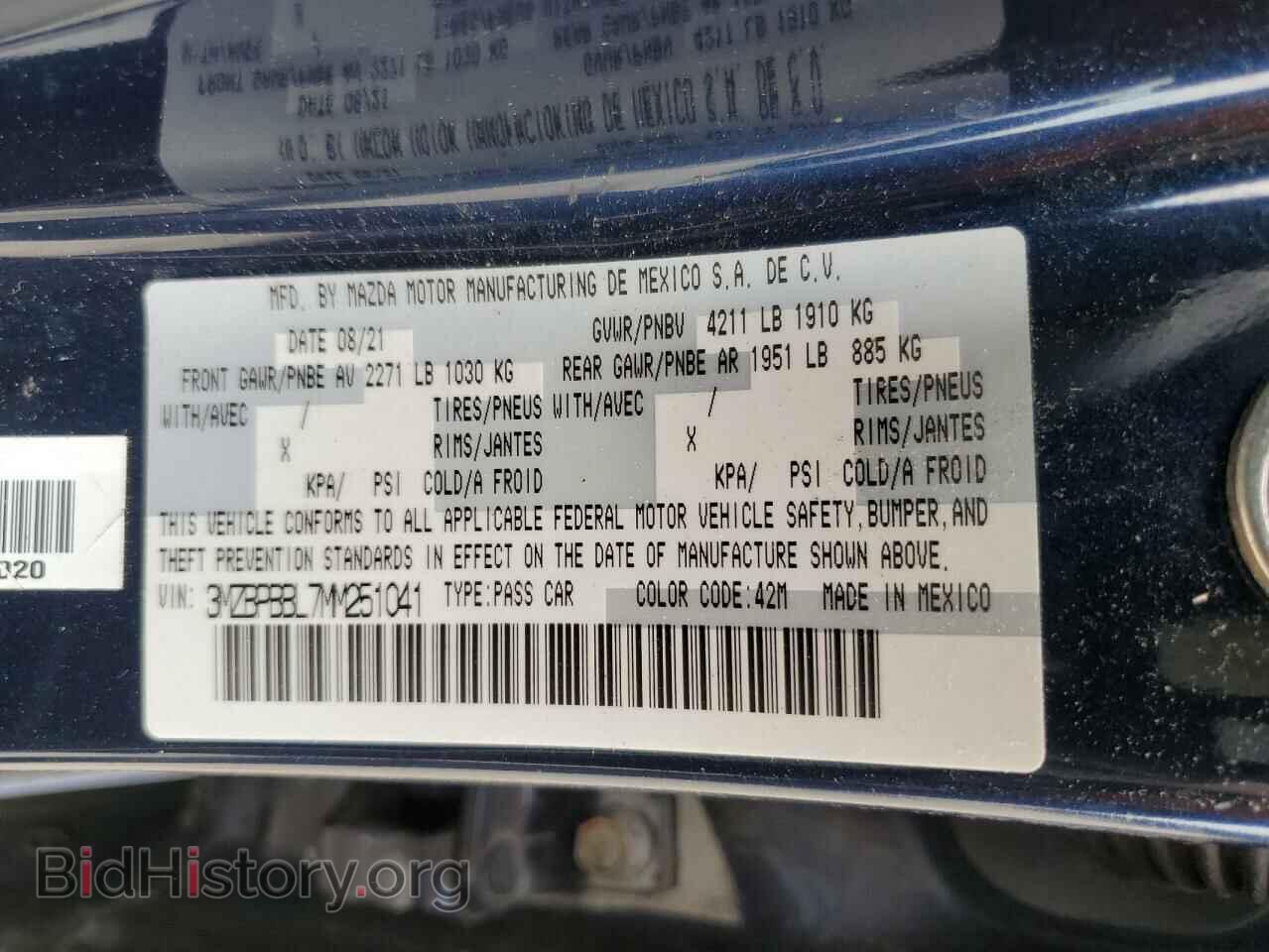 2021 MAZDA 3 - VIN: 3MZBPBBL7MM251041 - Photo 12