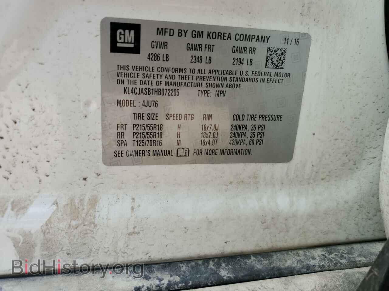 2017 BUICK ENCORE - VIN: KL4CJASB1HB072205 - Фото 14