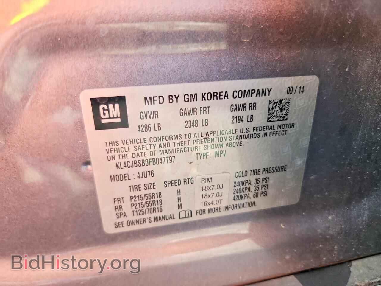 2015 BUICK ENCORE - VIN: KL4CJBSB0FB047797 - Фото 13