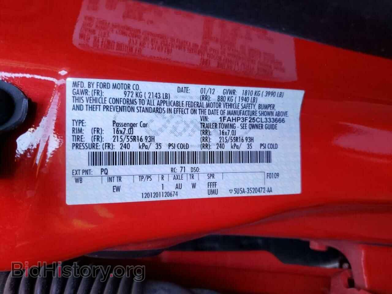 2012 FORD FOCUS - VIN: 1FAHP3F25CL333666 - Фото 10