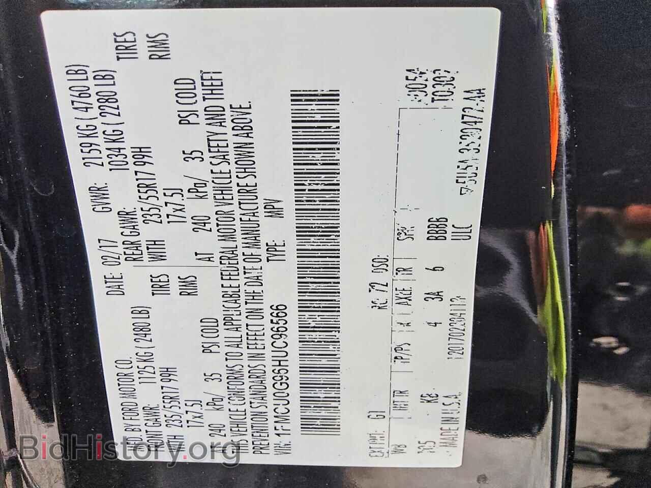 2017 FORD ESCAPE - VIN: 1FMCU0G96HUC96566 - Фото 12