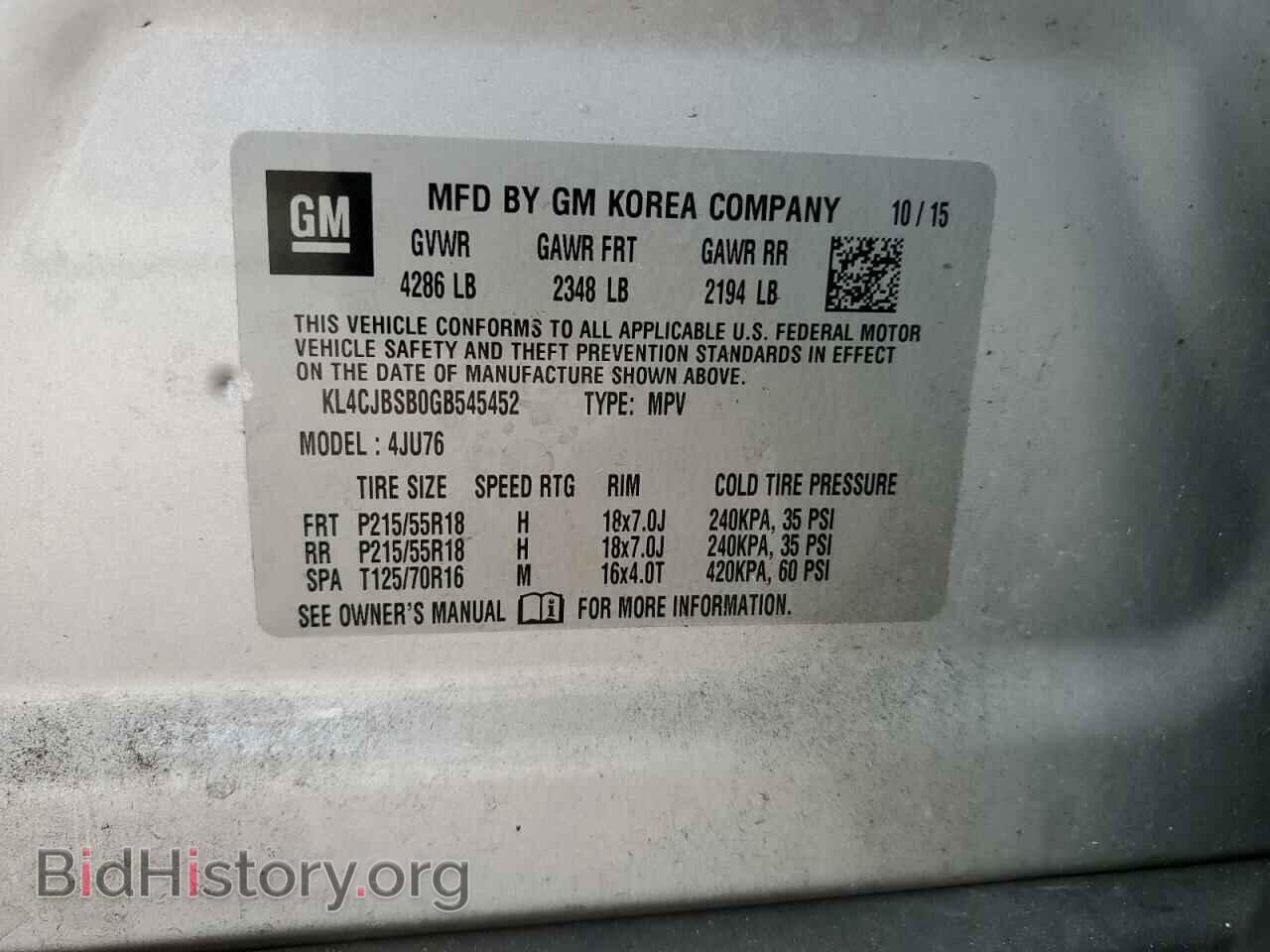 2016 BUICK ENCORE - VIN: KL4CJBSB0GB545452 - Photo 14