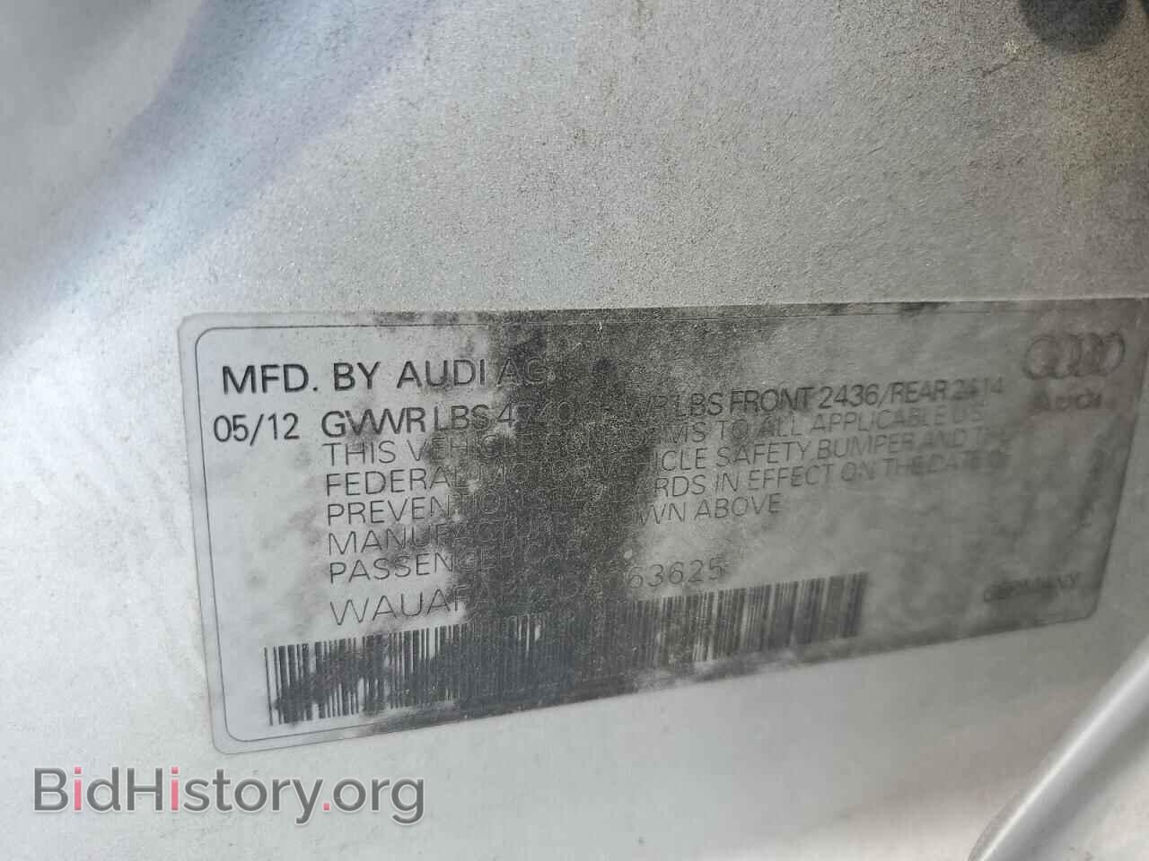 2013 AUDI A4 - VIN: WAUAFAFL2DA063625 - Photo 12
